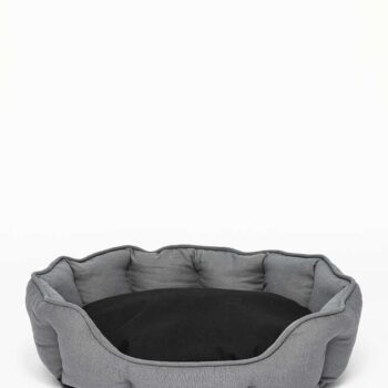 Elegant grå hundeseng med antiskridbund, 54x46x17 cm