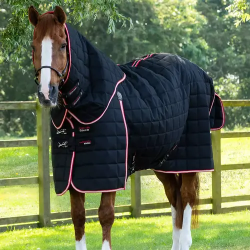 Premier Equine Lucanta 450g stalddækken med hals - Sort - 5,0  115cm