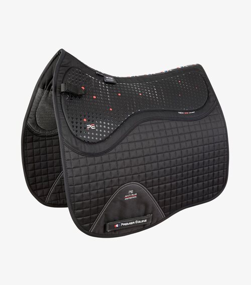 Premier Equine Tech Grip Pro Anti-Slip Saddle Pad - Dressage Square - Sort