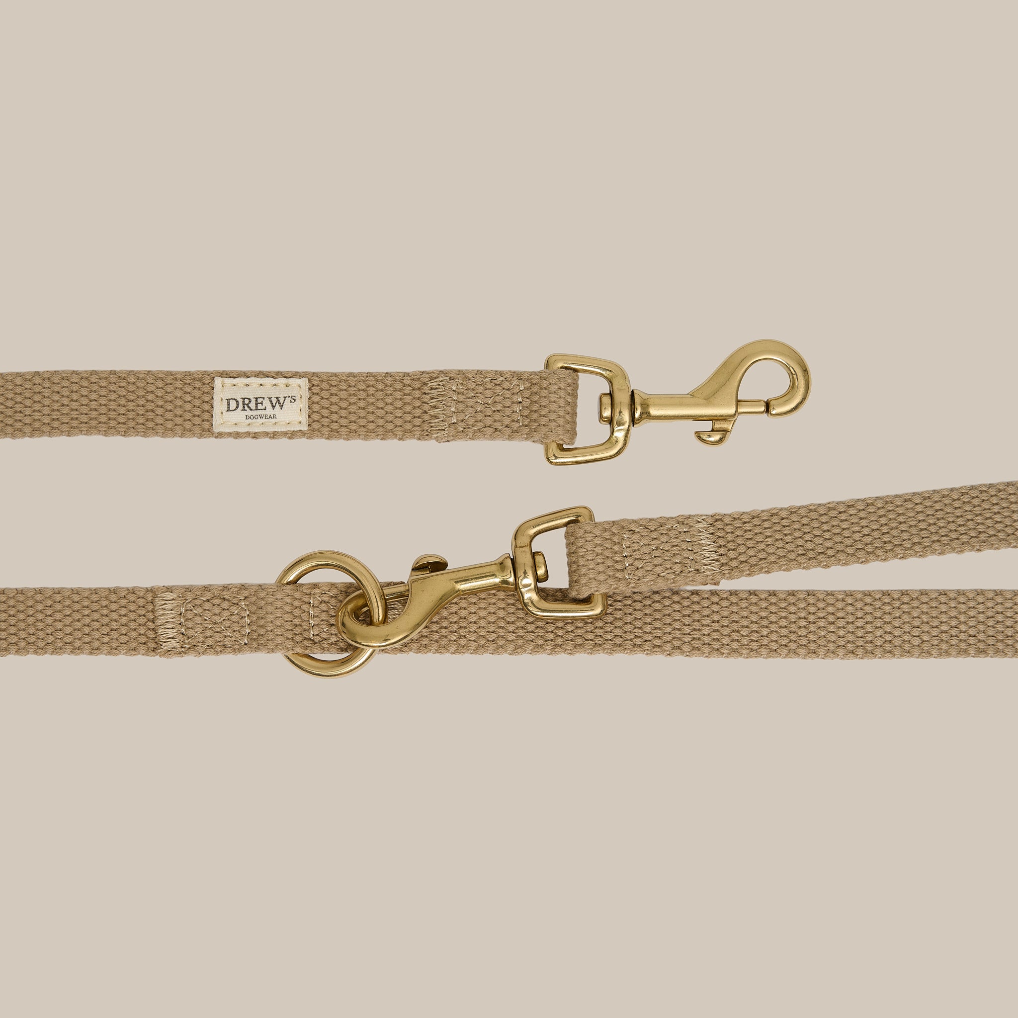 Beige / Justerbar hundesnor af bomuld - 2 METER
