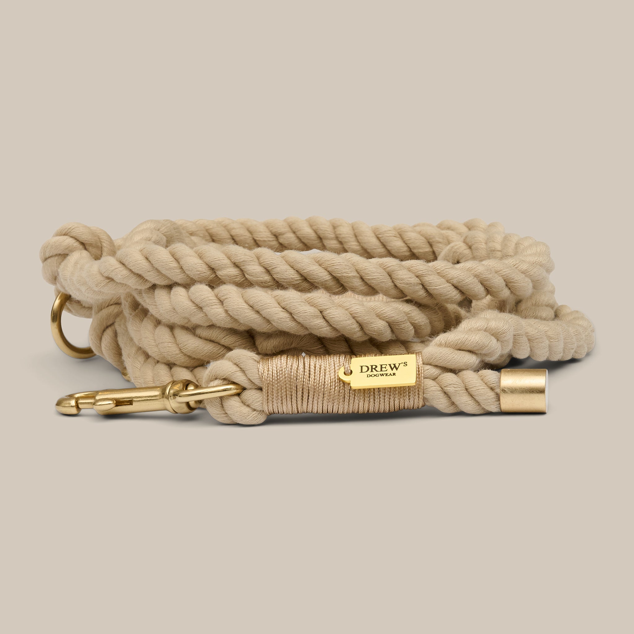 BEIGE standard / Justerbar og blød hundesnor - 250CM