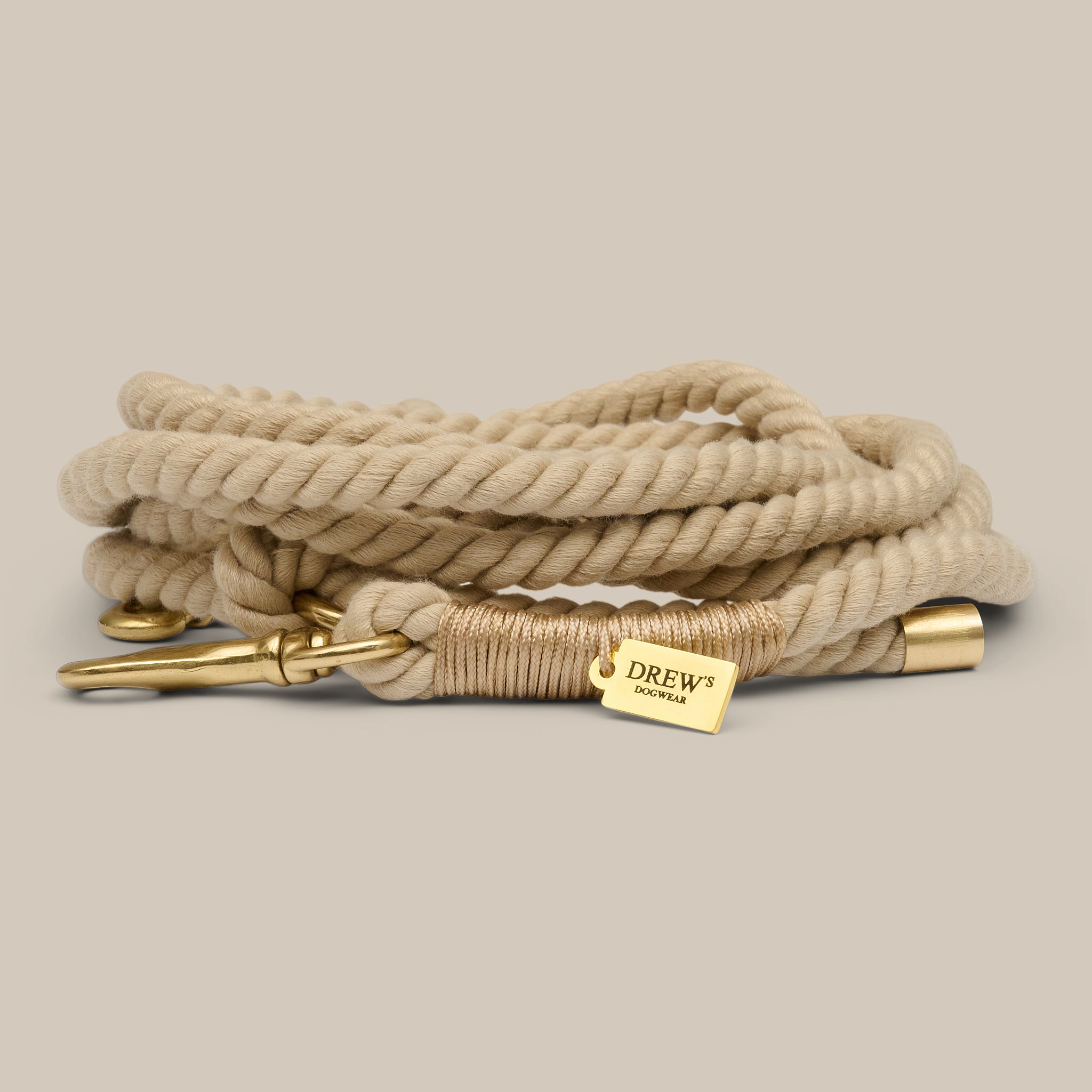 BEIGE hvalp / Justerbar og blød hundesnor - 250CM