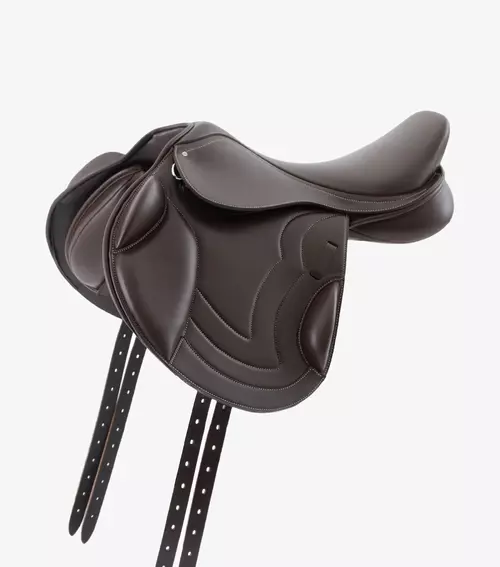 Premier Equine Bordeaux Synthetic Mono Flap Cross Country sadel - brun - 17,5"