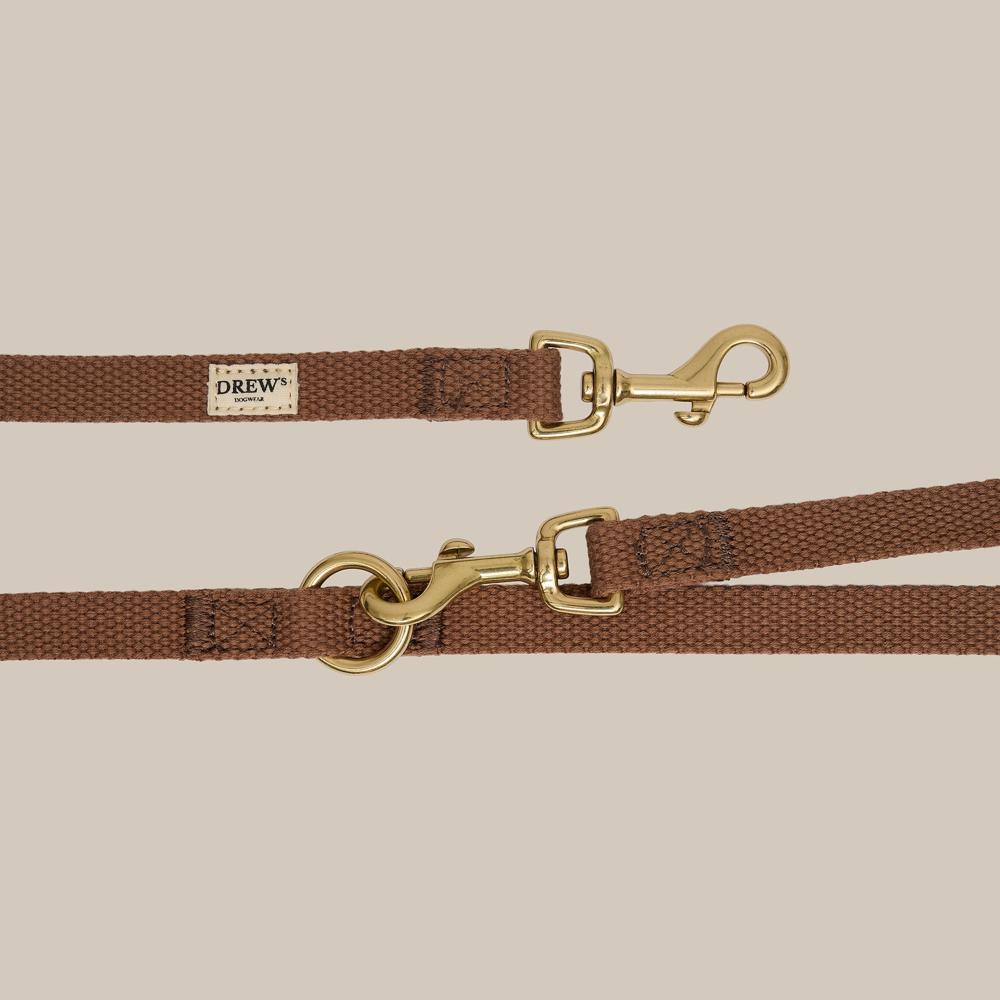 Brun / Justerbar hundesnor af bomuld - 2 METER