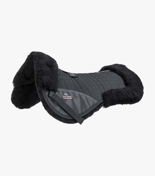 Premier Equine Merino Lammeskinds sadelpad - Sort/sort merino