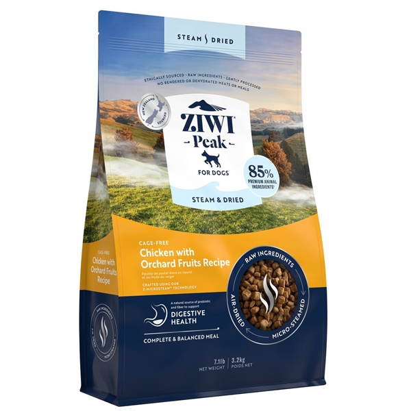Ziwipeak Dog Steam & Dried, Chicken, 3.2 kg - KORT DATO