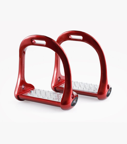 Premier Equine Jopollo Aluminium Performance stigbøjler - Rød - 12cm