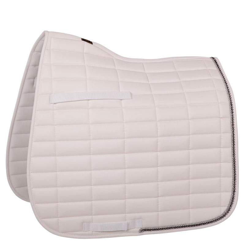 BR Glamour Chic dressurunderlag med rhinsten - Hvid - Cob - Hvid