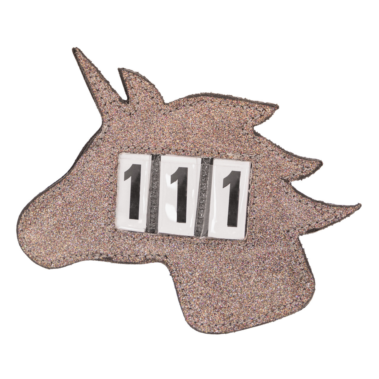 QHP Unicorn stævnenummer med glimmer