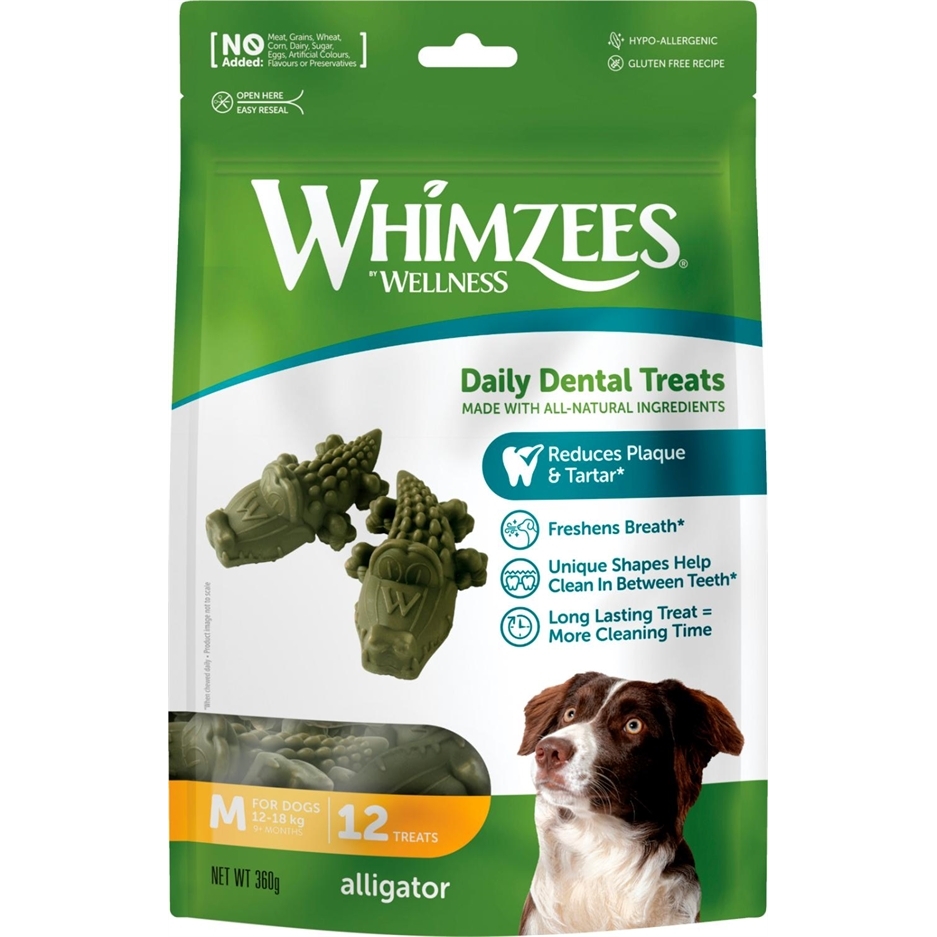Whimzees Alligator M, 12 stk, 360g