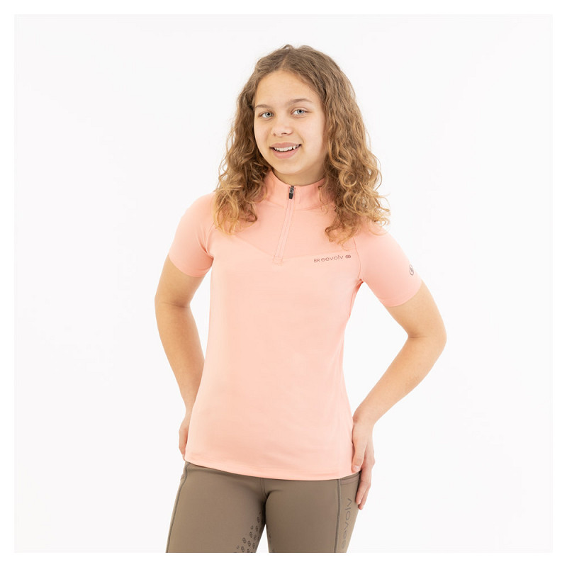 BR Eevolv Iselin T-shirt med lynlås - flere farver - 152 - Koral