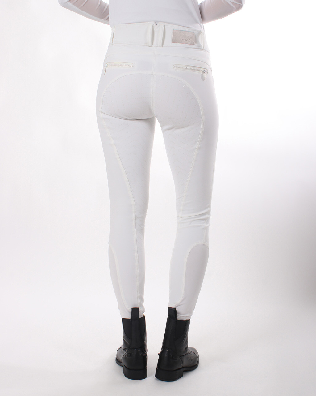 QHP Ninthe ridebukser med full grip - hvid - 34