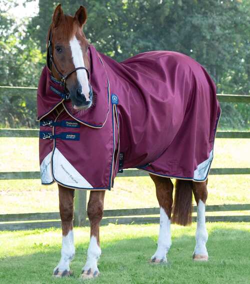 Premier Equine Akoni dækken med aftagelig hals - 0g - Vinrød, 5,0" (115cm)