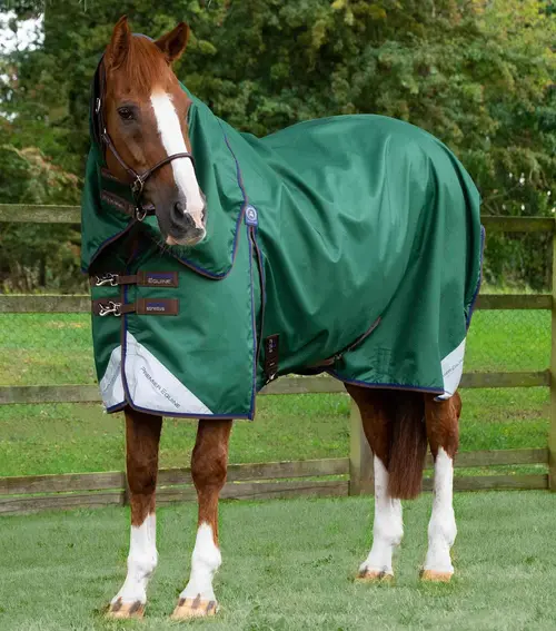Premier Equine Akoni dækken med aftagelig hals - 0g - Grøn, 5,0" (115cm)
