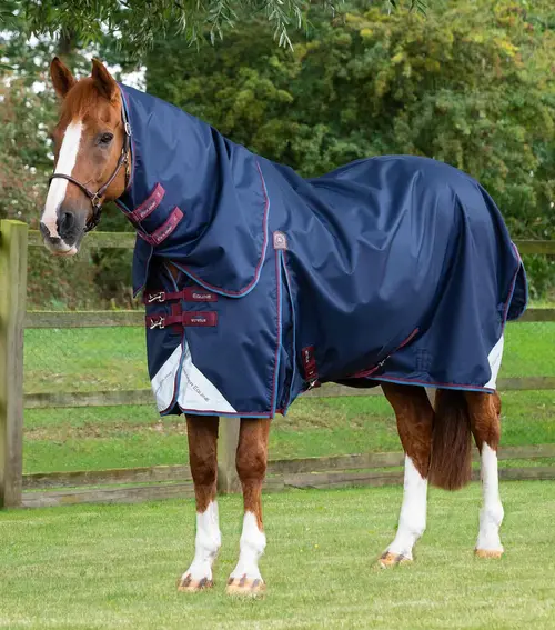 Premier Equine Akoni dækken med aftagelig hals - 0g - Navy, 5,0" (115cm)