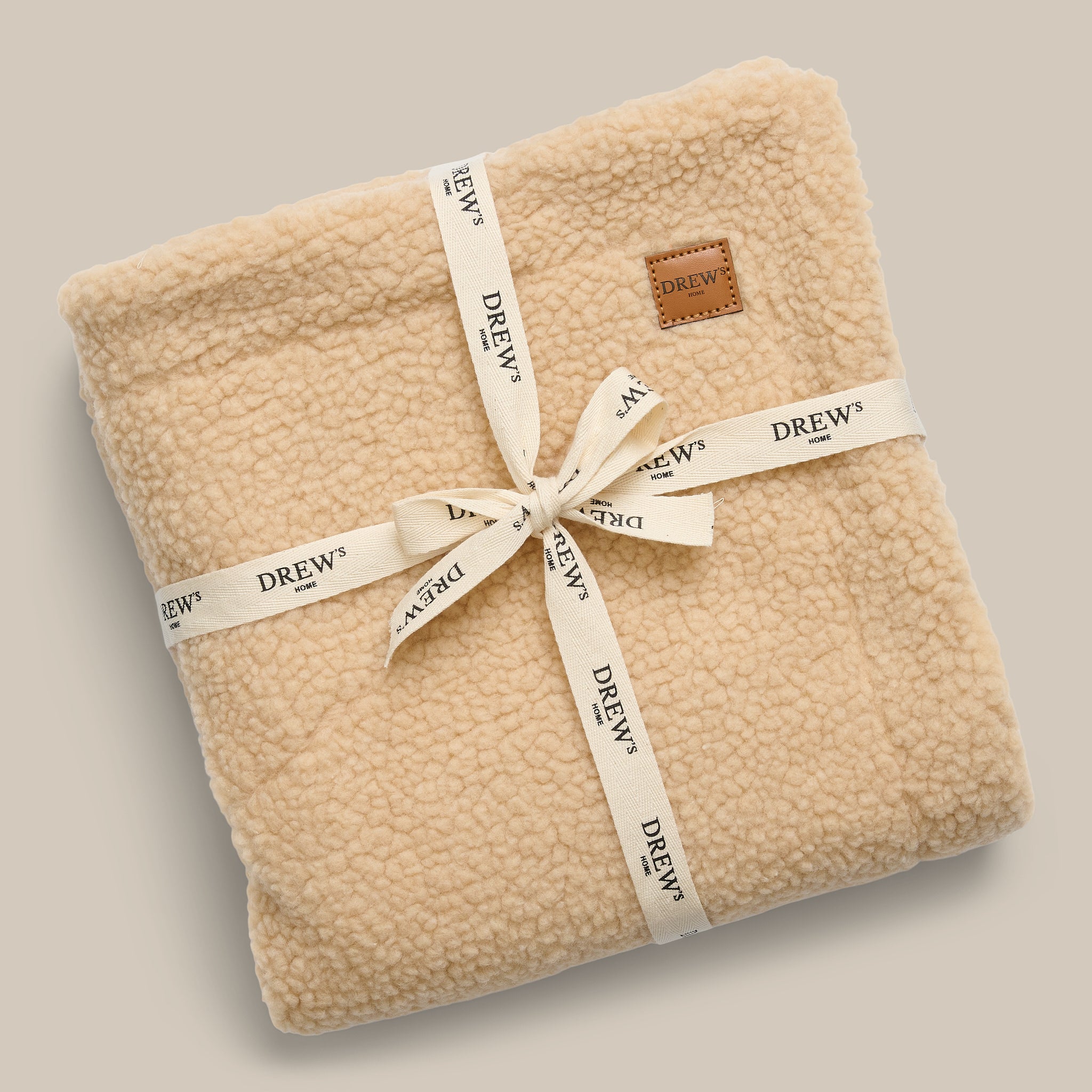 Beige / Hundetæppe i teddy fleece - S