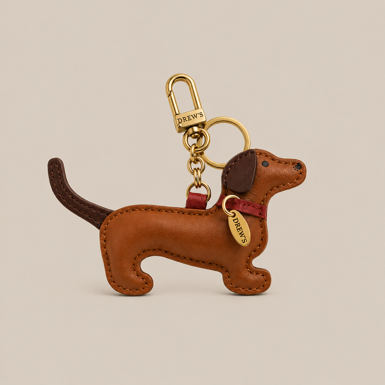 Bordeaux / Charm til taske (gravhund)