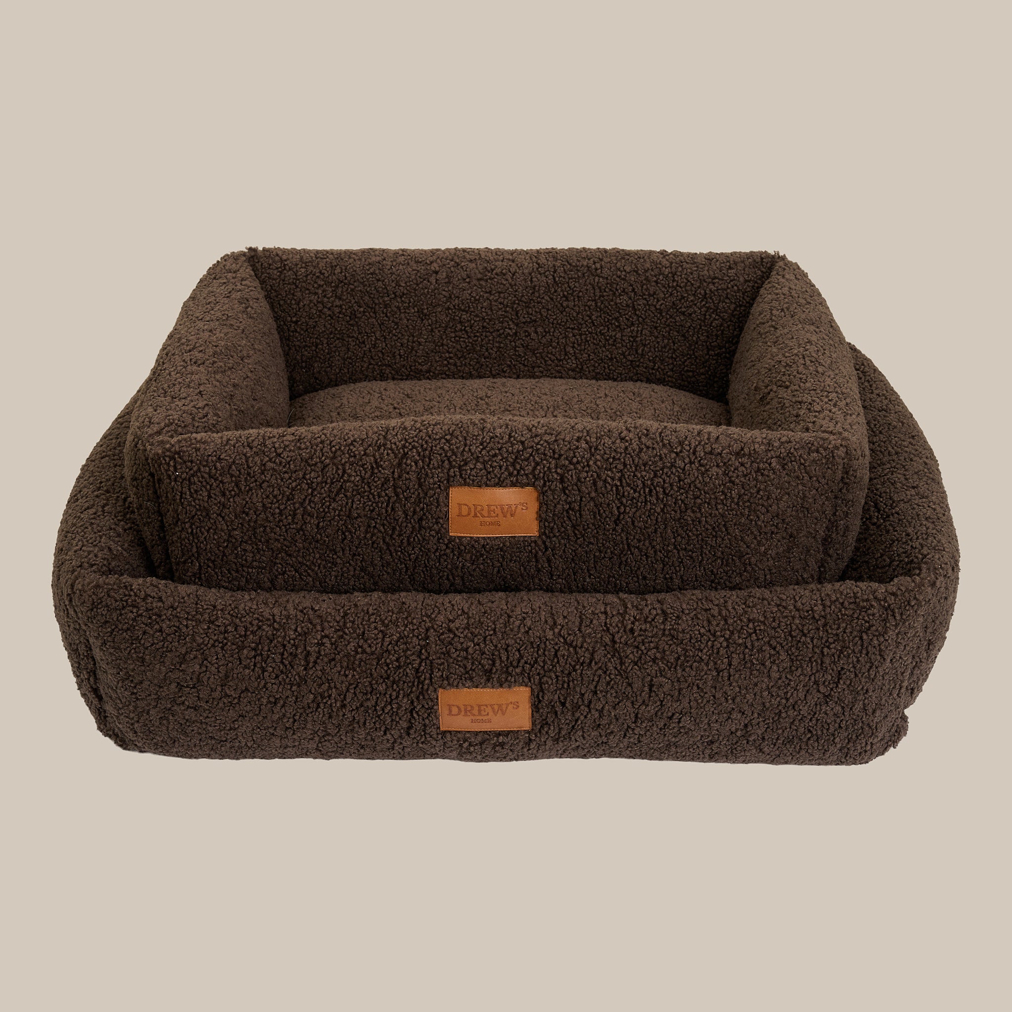 NUNA // hundekurv - Teddyblød & vaskbar hundeseng af memoryfoam (brun) - S