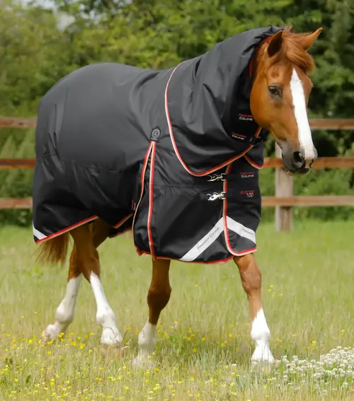 Premier Equine Buster 100g dækken - Snug-fit hals - 5,0" (115cm), Sort