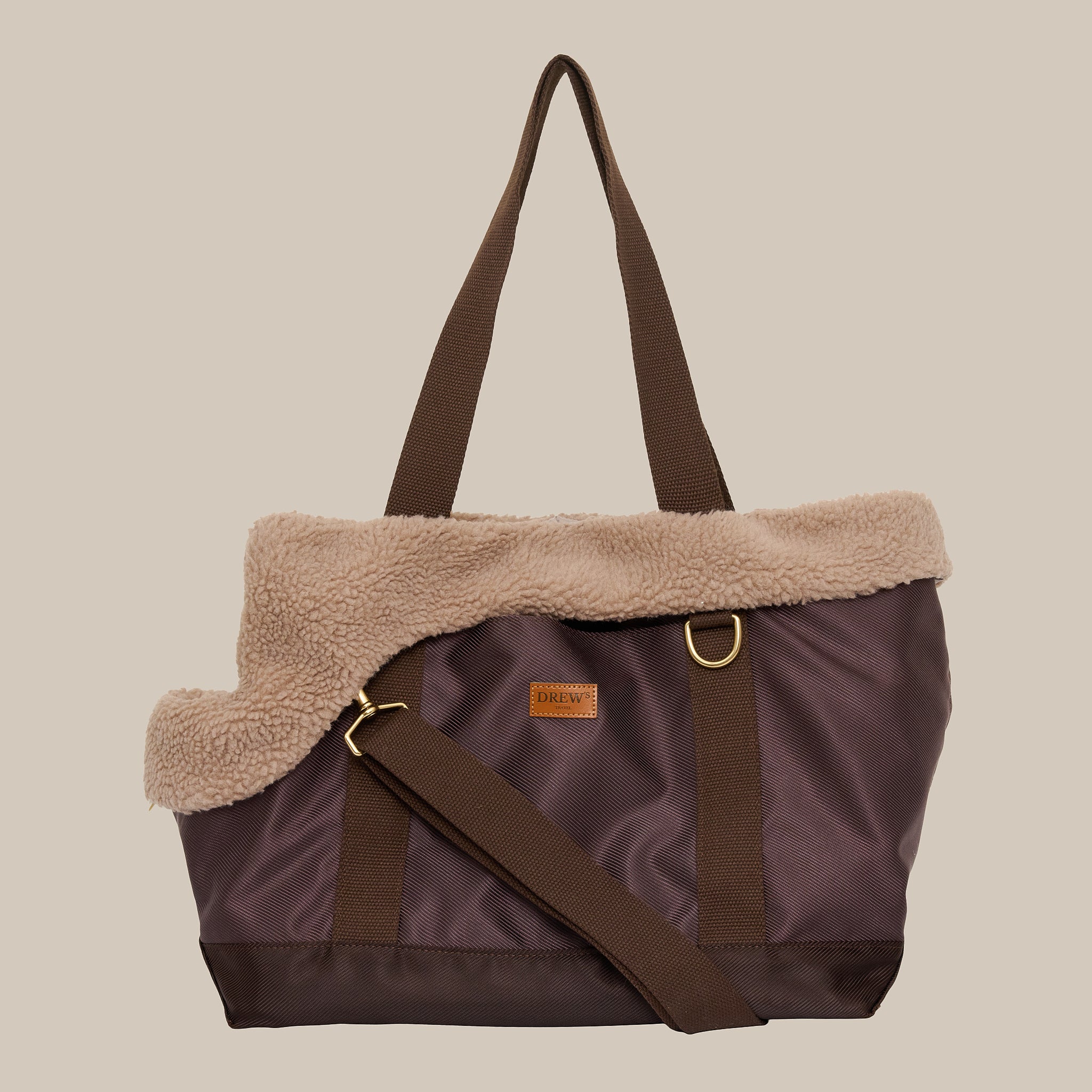 Cali // Sporty hundetaske med blødt inderfor i teddy fleece - S/M
