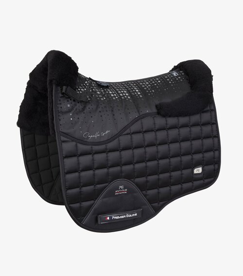 Premier Equine Capella Close Contact Merino Wool Dressur Underlag - Sort/sort merino