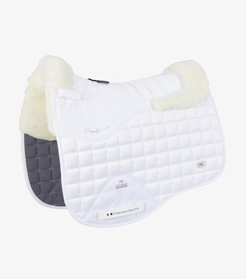 Premier Equine Capella Close Contact Merino Wool Dressur Underlag - Hvid/natur merino