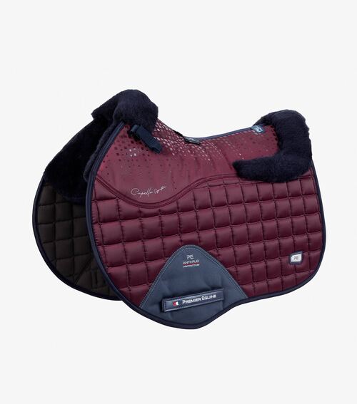 Premier Equine Capella Close Contact Merino Wool Underlag - spring - Vinrød/navy merino