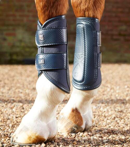 Premier Equine Carbon Air-Tech Double Locking Brushing Boots - S, Navy