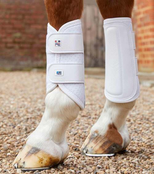 Premier Equine Carbon Air-Tech Double Locking Brushing Boots - S, Hvid