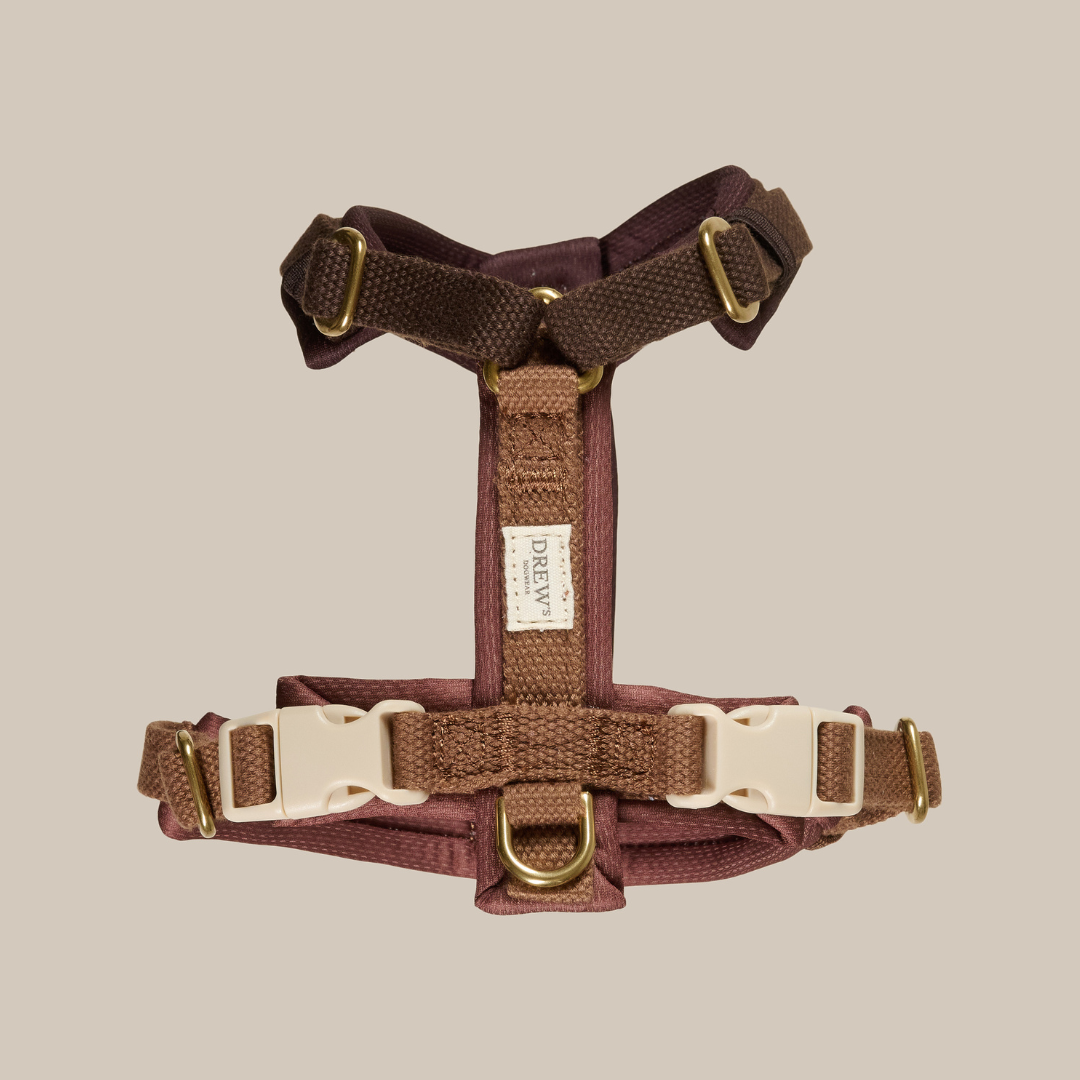 Chocolate / Blød & justerbar hundesele (PRO) - XS
