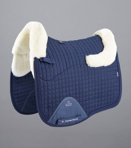 Premier Equine European CC Merino dressurunderlag - Navy/Natur