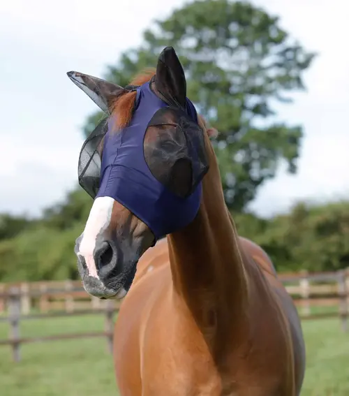 Premier Equine Comfort Lycra insektmaske - Navy - S