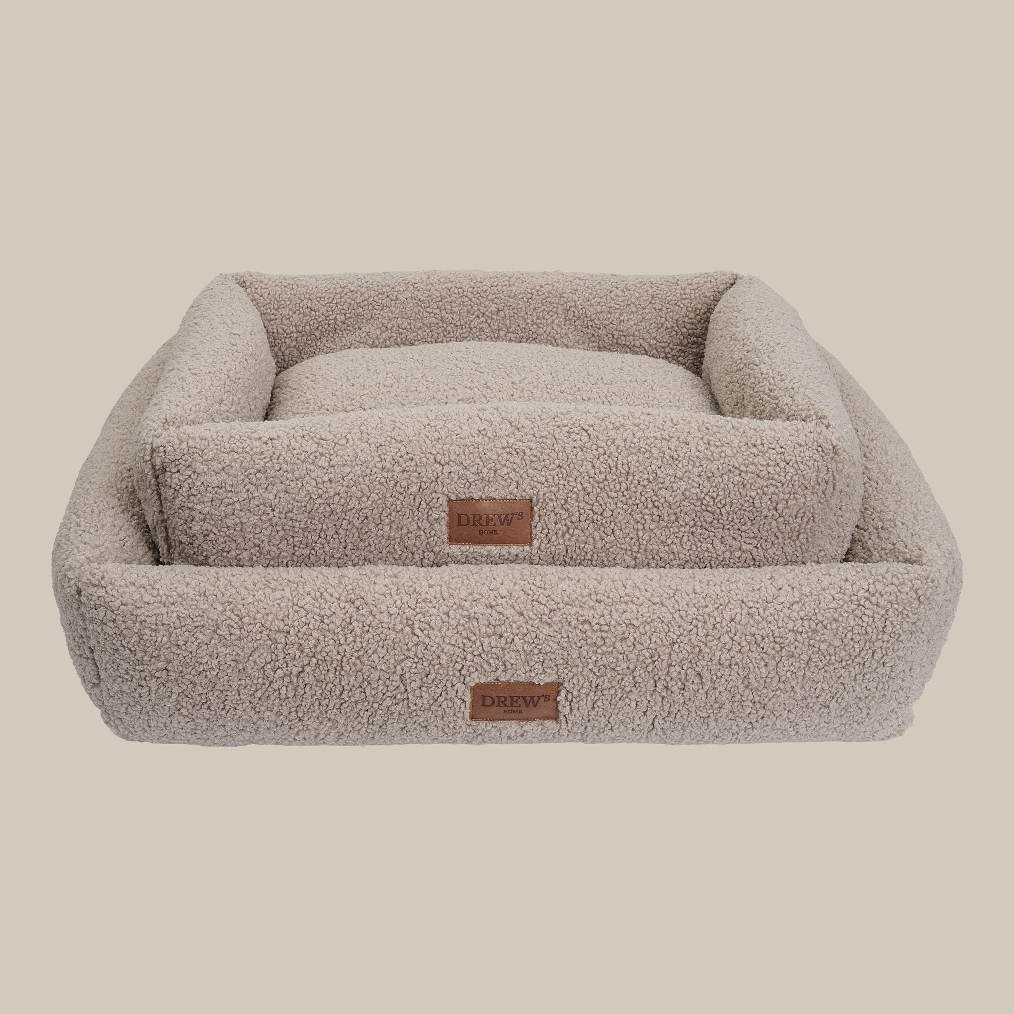 NUNA // hundekurv - Teddyblød & vaskbar hundeseng af memoryfoam (taupe) - S