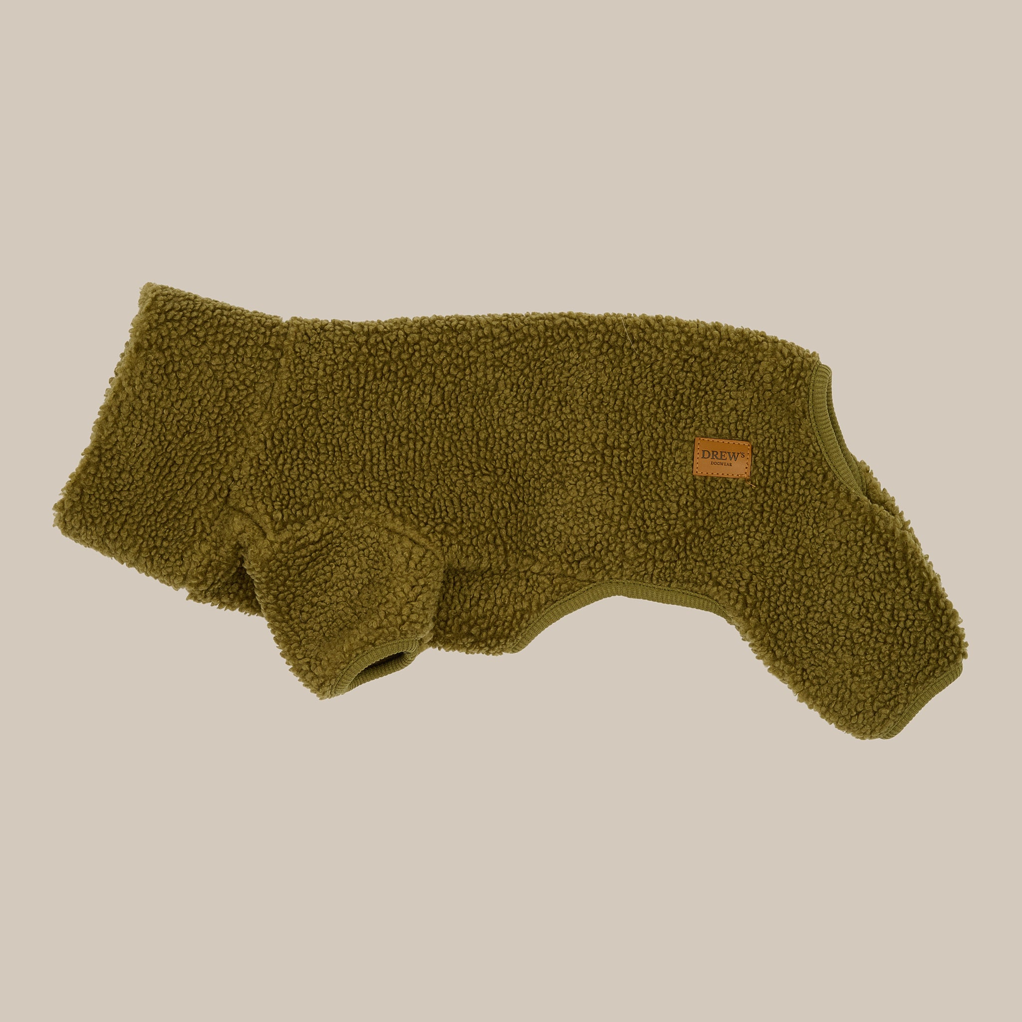 MILO // Hundesweater i blødt teddy materiale (olive) - 1