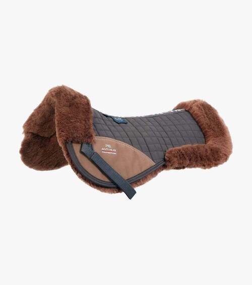 Premier Equine Merino Lammeskinds sadelpad - Brun/brun merino