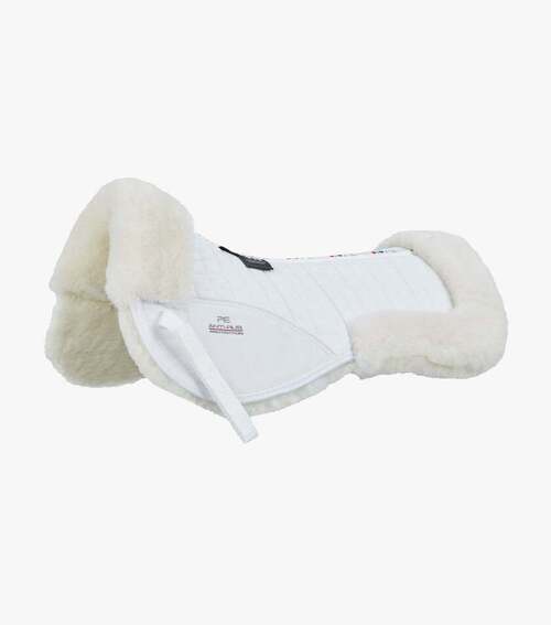 Premier Equine Merino Lammeskinds sadelpad - Hvid/hvid merino