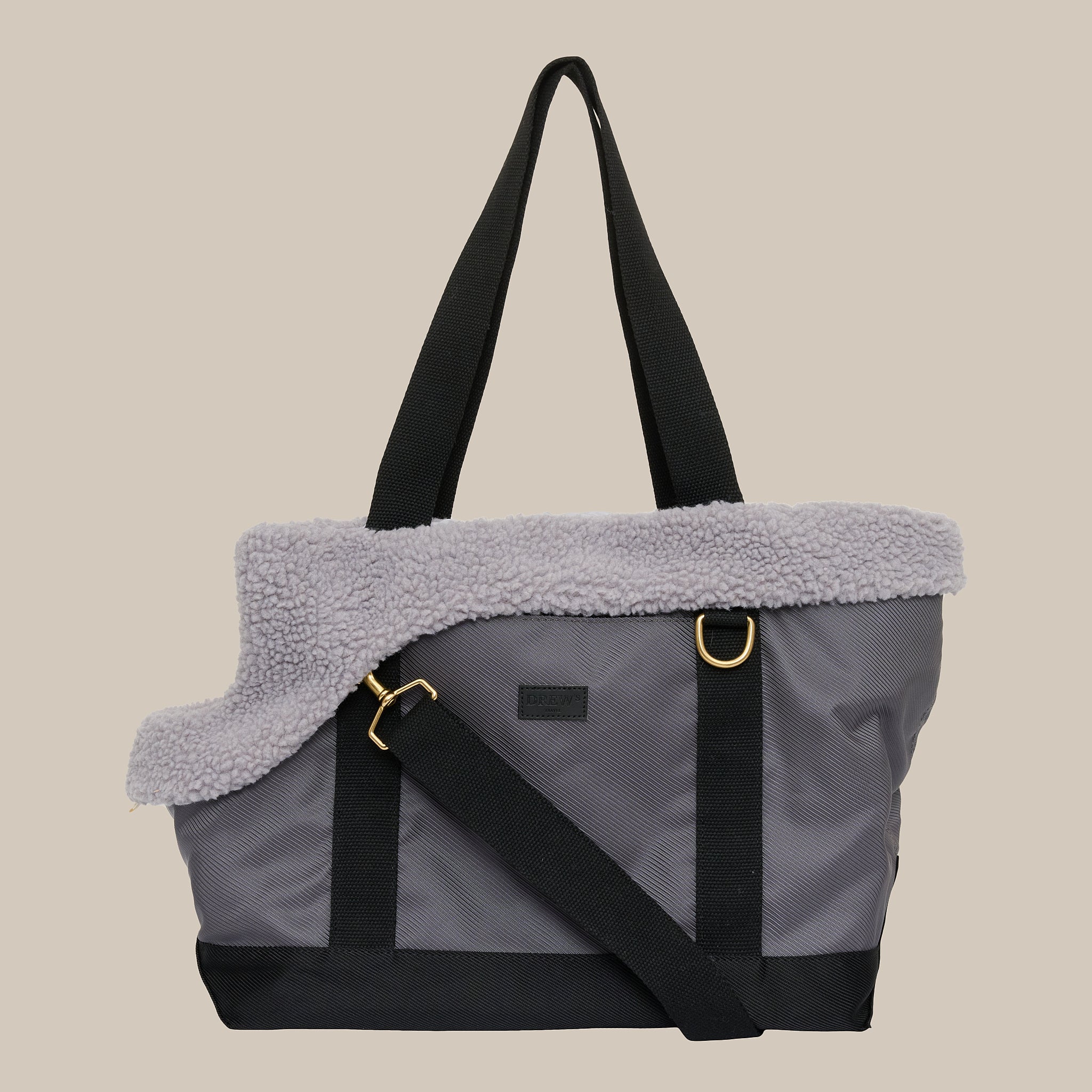 Otis // Sporty hundetaske med blødt inderfor i teddy fleece - S/M