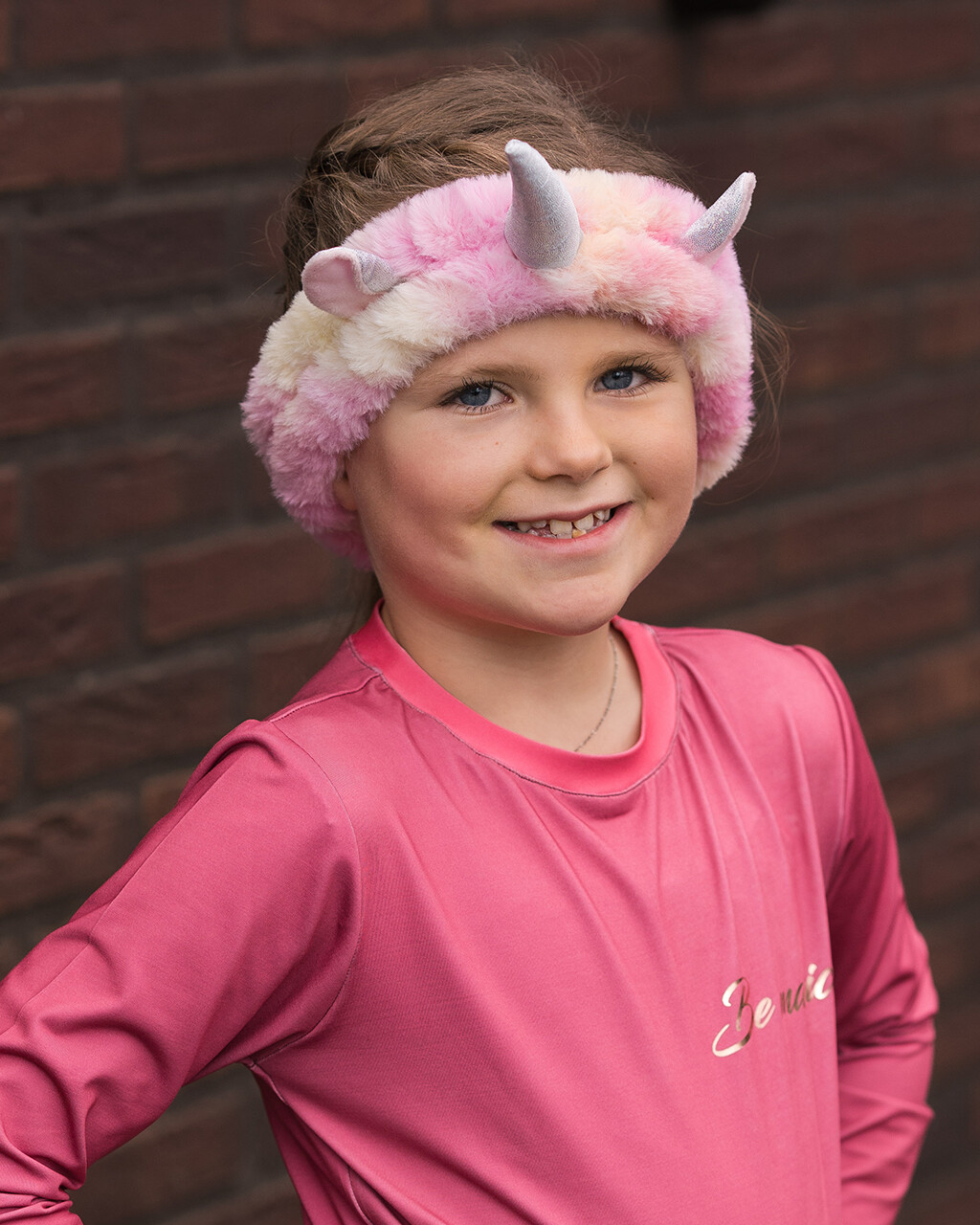 QHP fleece pandebånd unicorn - One size