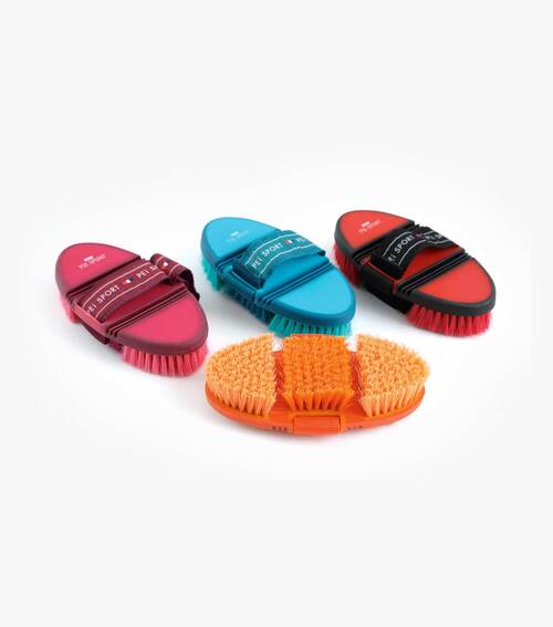 Premier Equine Soft-Touch Flexi Body Brush - Rød/sort
