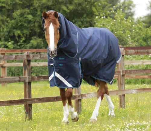 Premier Equine Titan 200g Turnout dækken med Snug-fit hals - Navy - 5,0  115cm