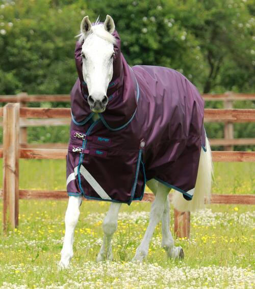 Premier Equine Titan 200g Turnout dækken med Snug-fit hals - Lilla - 5,0" (115cm)