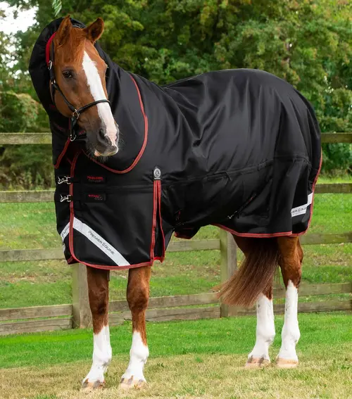 Premier Equine - Titan 450g vinterdækken med Snug-Fit hals - Sort - 5,0" (115cm)
