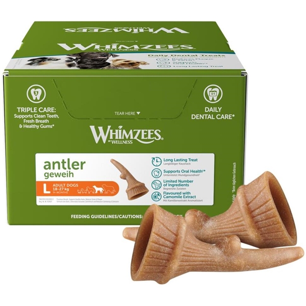 Whimzees Occupy Antler Large, 22 stk