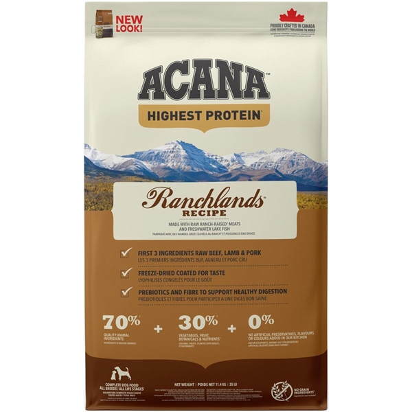 Acana Ranchlands hundefoder (fås i 4 størrelser)