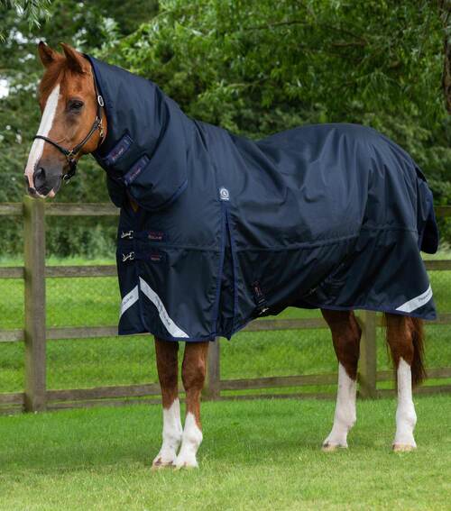 Premier Equine Buster Storm 220g dækken med hals - Navy - 5,0" (115cm), Navy