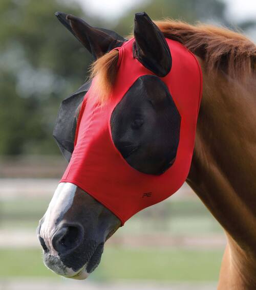 Premier Equine Comfort Lycra insektmaske - Rød - S