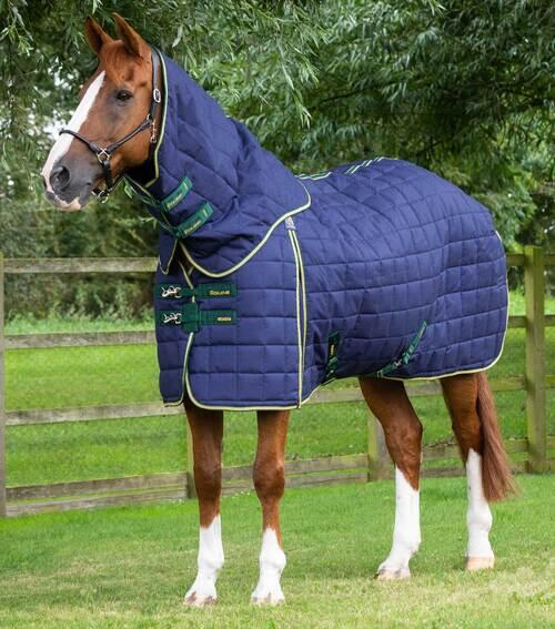 Premier Equine Lucanta 450g stalddækken med hals - Navy - 5,0  115cm