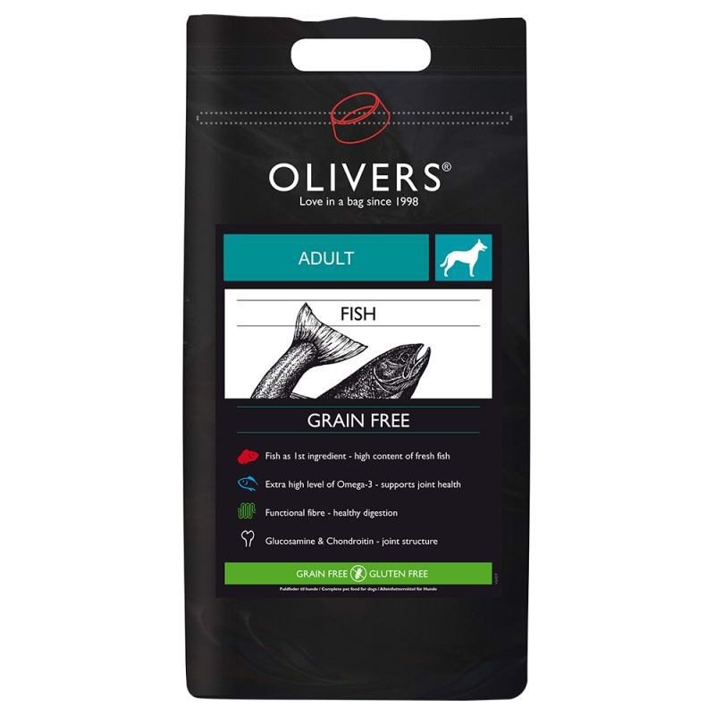 Olivers Adult Fish Medium Breed Grain Free, 12 kg