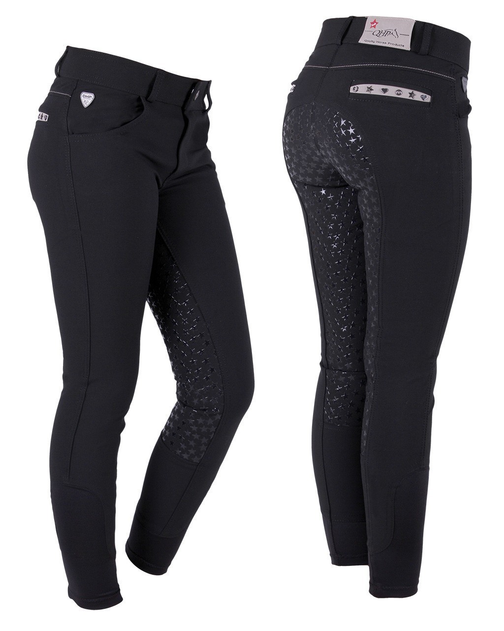 QHP Lara ridebukser - full grip - 176 - Sort