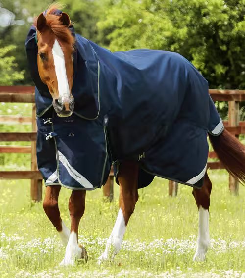 Premier Equine Titan 40g Overgangsdækken med Snugfit Hals Navy